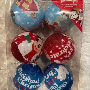 Disney Mickey and Minnie Mouse Christmas Ornaments Set of 6